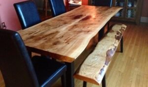 Live edge Ontario reclaimed wood dining table - Woodify