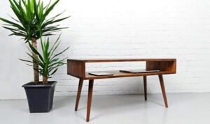 Mid-Century-Modern-Retro-Coffee-Table-Mid-Century-Table-on-Solid-Oak-Legs-Wood Furniture Canada