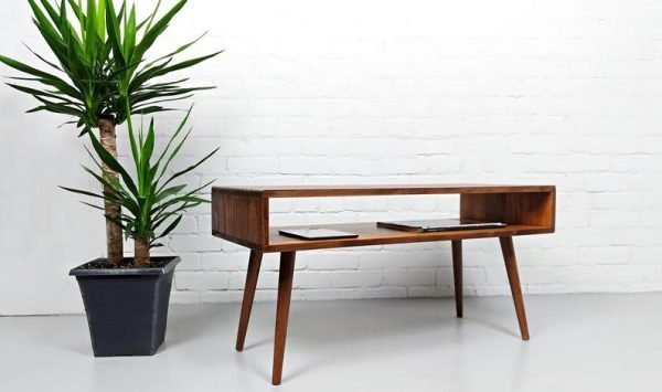 Mid-Century-Modern-Retro-Coffee-Table-Mid-Century-Table-on-Solid-Oak-Legs-Wood Furniture Canada