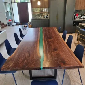 10ft x 4ft Black Walnut Epoxy River Table