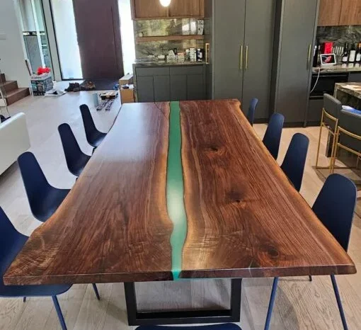 10ft x 4ft Black Walnut Epoxy River Table