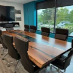 12ft by 5ft epoxy river custom made boardroom table
