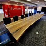 20ft solid maple boardroom table built for Canadore College