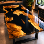 burl boardroom table custom made to order epoxy river