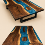 black walnut epoxy river with islands
